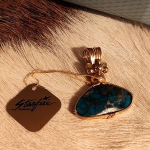 Starfire Designs, Small Turquoise Pendant, Handcrafted $250